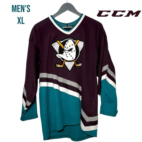 CCM Other - Vintage CCM Mighty Ducks‎ Hockey Jersey XL Anaheim Teal Purple Disney NHL Retro